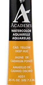 Grumbacher Academy Watercolor Paint, 7.5ml/0.25 Ounce, Cadmium Yellow Deep Hue (A031)