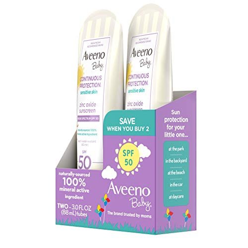 Aveeno Baby Continuous Protection Zinc Oxide Mineral Sunscreen Lotion for Sensitive Skin, 2 x 3 fl. oz - Image 5