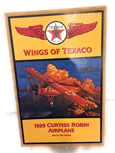 Wings of Texaco - 6th in the Series - 1929 Curtiss Robin Airplane Diecast Metal Coin Bank,Red