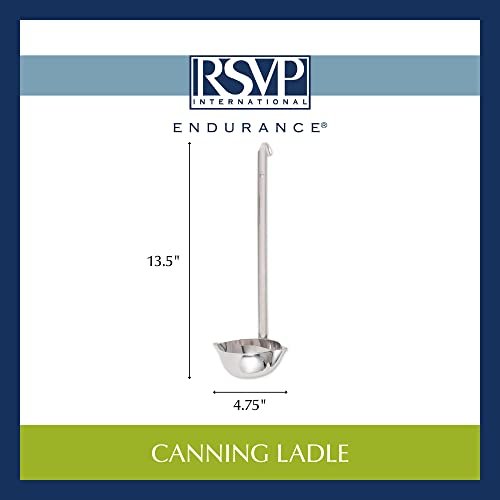 RSVP International Endurance Canning Collection Non-Reactive 18/8 Stainless Steel, Dishwasher Safe, Ladle, 13-1/2" - Image 2