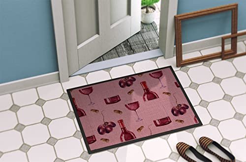 Caroline's Treasures Red Wine on Linen Door Mat - Image 4