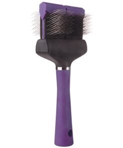 Master Grooming Tools Double-Sided Soft Flexible Slicker Brushes - Purple, 8"L x 4"W