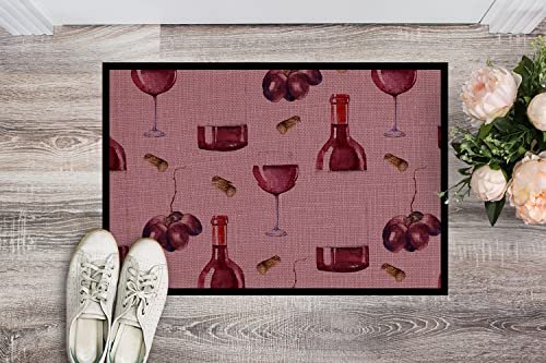 Caroline's Treasures Red Wine on Linen Door Mat - Image 6