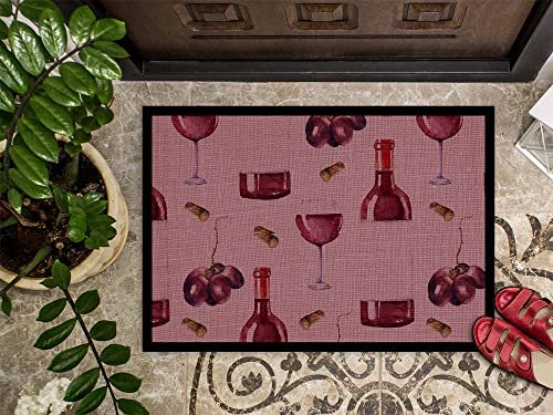 Caroline's Treasures Red Wine on Linen Door Mat - Image 5
