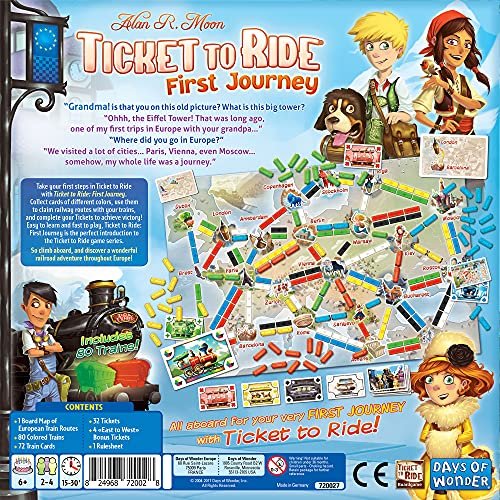 Ticket to Ride First Journey Europe Board Game - White - Image 9